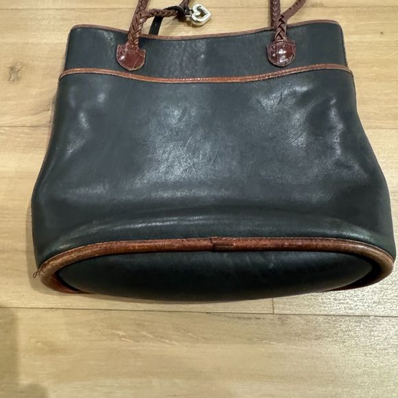 BRIGHTON Black & Brown Genuine Leather Bucket Tote - VINTAGE - Picture 12 of 12
